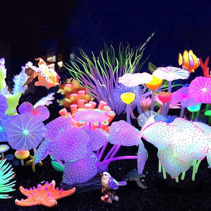 Aquarium Plant Display - 50/75/100CM Linh Hoạt Hải Quỳ Silicone