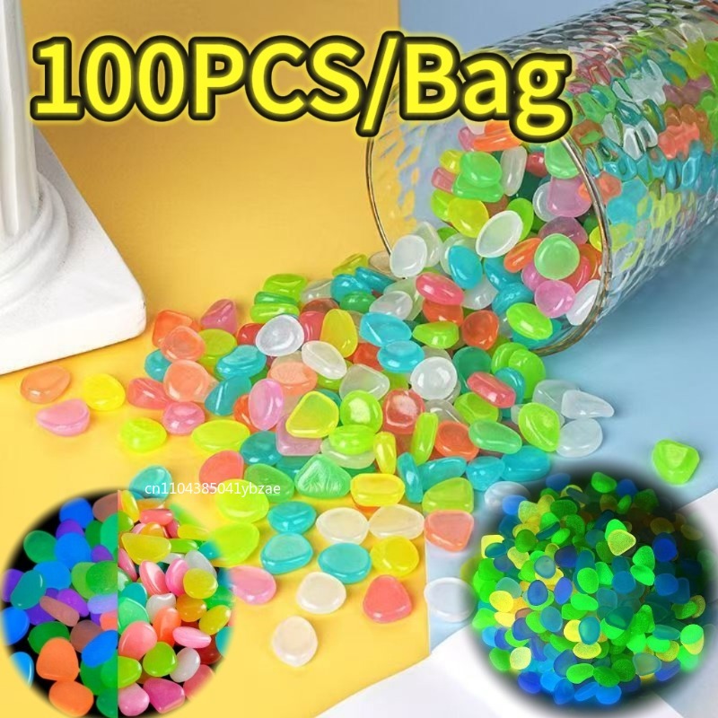 Aquarium Plants - 100-800pcs Glow in The Dark Pebbles,