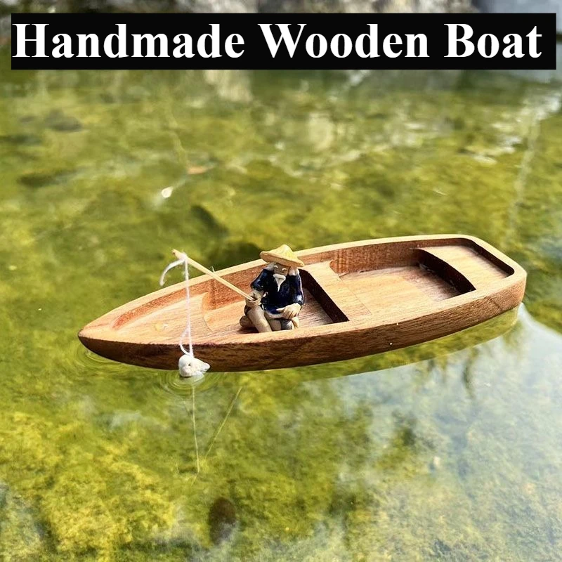 Handmade Wooden Boat Mini Floa - đánh giá và giá Aquarium Planted Seeds