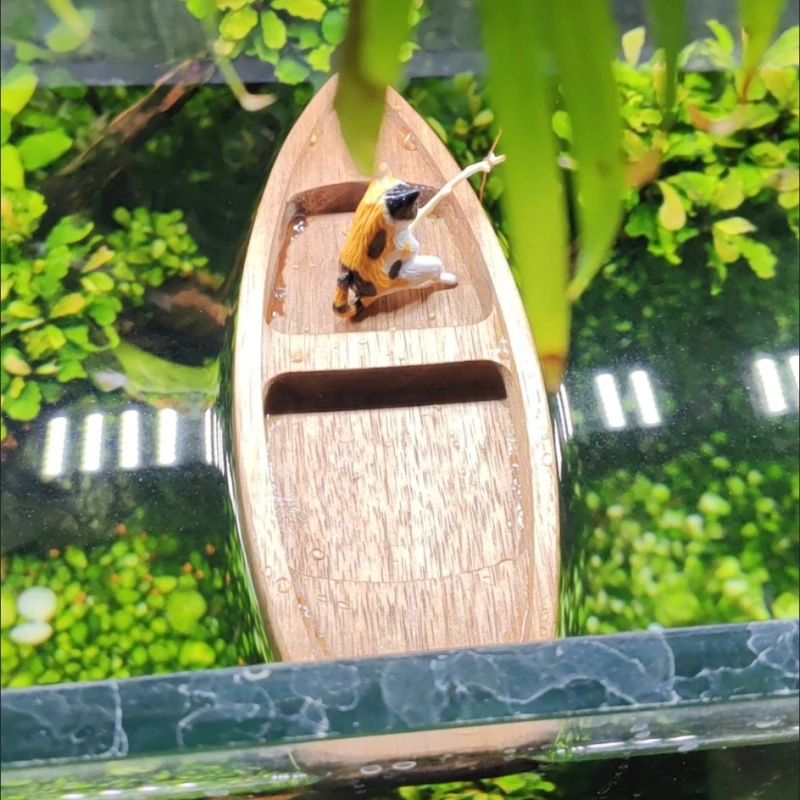 Handmade Wooden Boat Mini Floa - đánh giá và giá Aquarium Planted Seeds