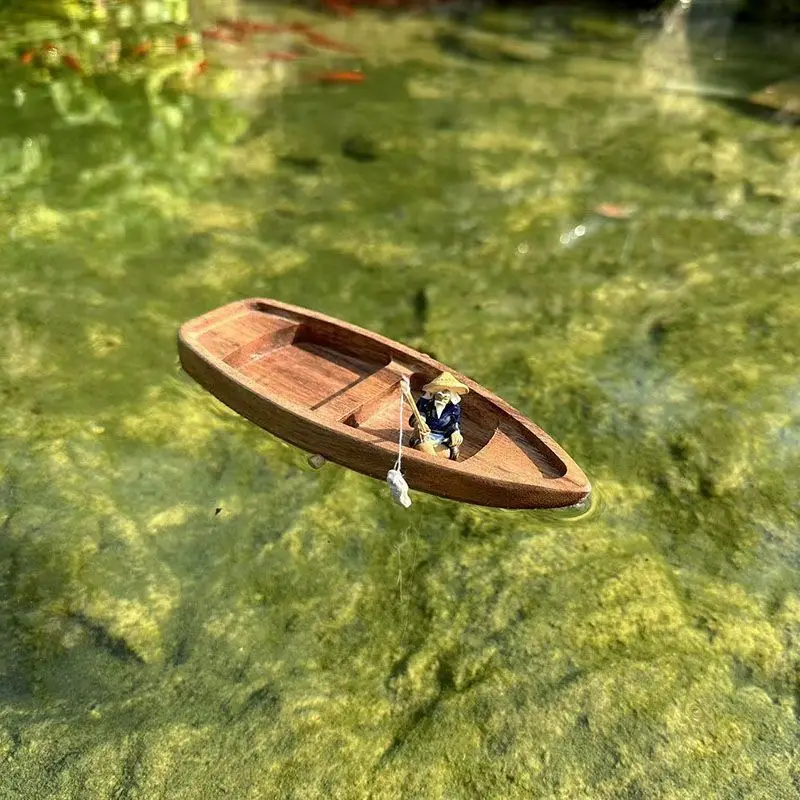 Handmade Wooden Boat Mini Floa - đánh giá và giá Aquarium Planted Seeds